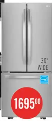 The Brick LG 30 22 Cu. Ft. French-Door Refrigerator - Smudge Proof Stainless Steel - LRFNS2200S offer