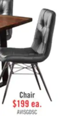 The Brick Avis Dining Chair with Vegan Leather Fabric, Metal - Black offer