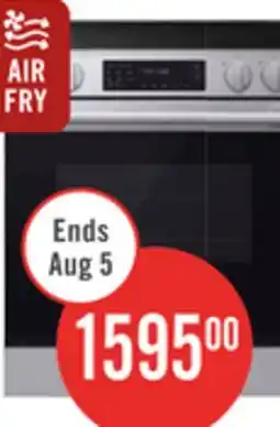 The Brick Samsung Bespoke 6.3 Cu. Ft. Slide-In Electric Range with No-Preheat Air Fry Max - NSE70H63SR offer