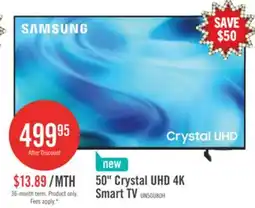 The Brick SAMSUNG 50 U8000H Crystal UHD 4K Smart Tizen TV (UN50U8000HFXZC) – 2026 Model offer