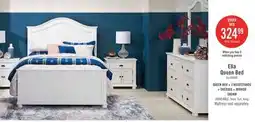 The Brick Ella Panel Bed with Headboard & Frame, Chevron Pattern, White - Queen Size offer