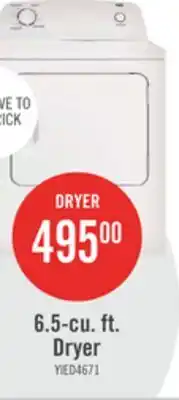 The Brick Inglis 6.5 Cu. Ft. Electric Dryer - White - YIED4671EW offer