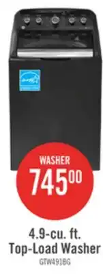 The Brick GE 4.9 Cu. Ft. Top Load Agitator Washer - Diamond Grey - GTW491BMRDG offer