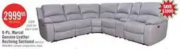 The Brick Marcel 6-Piece Genuine Leather Power Reclining Sectional with Storage Console and USB Port offer