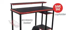 The Brick Herman 50 Gaming Office Desk - Black with Red Trim offer