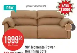 The Brick Momento 90 Genuine Leather Power Reclining Sofa – Caramel offer