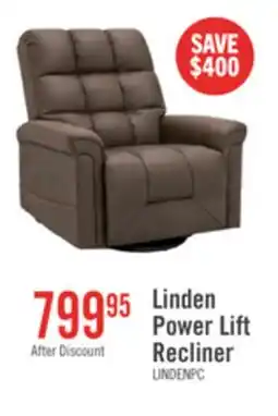 The Brick Linden 35.5 Leather-Look Power Reclining Lift Chair - Brown offer