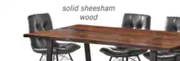 The Brick Bowery Dining Table, Sheesham Wood, Metal, Trapizoid Base, 80W - Brown offer