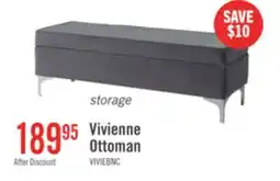 The Brick Vivienne 47.25 Fabric Storage Ottoman - Grey offer