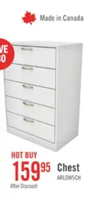 The Brick Arlo Bedroom Chest of Drawers, 5-Drawer, 23.6W x 36.2H, Made in Canada - White offer
