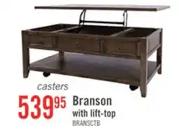 The Brick Branson 48 Lift Top Coffee Table with Storage and Casters - Dark Brown offer