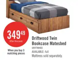 The Brick Driftwood Mates Bed with Bookcase Headboard Set for Kids, Brown - Twin Size offer