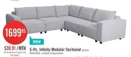 The Brick Infinity Modular 5-Piece Chenille Fabric Sofa Sectional – Light Grey offer