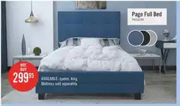 The Brick Page Upholstered Bed in Blue Linen-Look Fabric, Button Tufted - Full Size offer