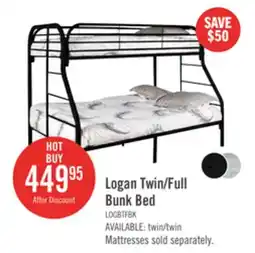 The Brick Logan Bunk Bed with Ladders & Guard Rail for Kids, Black Metal - Twin/Full offer