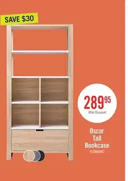 The Brick Oscar 36 Contemporary Bookcase with File Drawer – Weathered White and Faux Marble offer