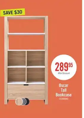The Brick Oscar 36 Contemporary Bookcase with File Drawer – Weathered White and Faux Marble offer