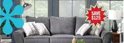 The Brick Made in Canada Febe 100 Chenille Fabric Queen-Size Sofa Bed with Flared Arms - Charcoal Grey offer