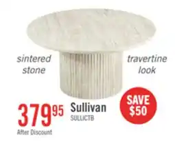The Brick Sullivan 35.43 Round Coffee Table with Sintered Stone Top - Beige Travertine offer