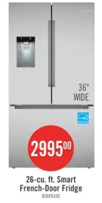 The Brick Bosch 36 26 Cu. Ft. 100 Series Smart French-Door Refrigerator - Stainless Steel - B36FD10ENS offer