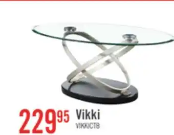 The Brick Vikki 48 Modern Oval Glass Top Coffee Table - Glass with Metal Base offer