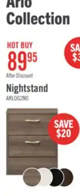 The Brick Arlo Bedside 2-Drawer Nightstand, 18.3W x 22H, Made in Canada - Grey/Brown offer