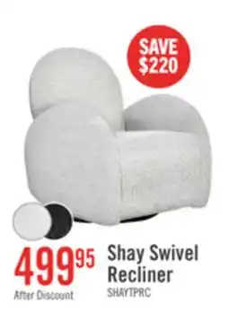 The Brick Shay 33 Chenille Fabric Swivel Glider Reclining Accent Chair - River Rock Beige offer