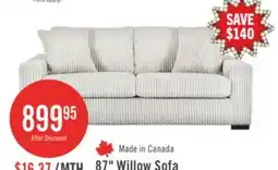 The Brick Willow 87 Light Grey Fabric Sofa with Track Arms and Reversible Seat and Back Cushions offer