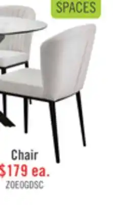 The Brick Zoe Dining Chair with Polyester Fabric & Channeled Tufting, Metal - Grey offer
