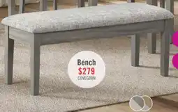 The Brick Cove Dining Bench with Cushion Fabric Seat, Lift Top Storage, 46W - Grey offer