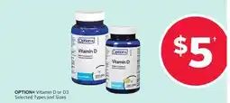 Rexall OPTION+ Vitamin D or D3 offer