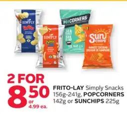 Rexall FRITO-LAY Simply Snacks 156g-241g, POPCORNERS 142g or SUNCHIPS 225g offer