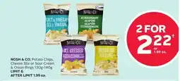 Rexall NOSH & CO. Potato Chips, Cheese Stix or Sour Cream & Onion Rings 130g-140g offer