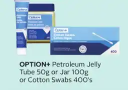 Rexall OPTION+ Petroleum Jelly Tube 50g or Jar 100g or Cotton Swabs 400's offer