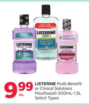 Rexall LISTERINE Multi-Benefit or Clinical Solutions Mouthwash offer