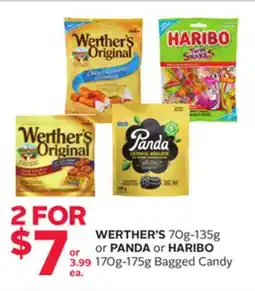 Rexall WERTHER'S 70g-135g or PANDA or HARIBO 170g-175g Bagged Candy offer