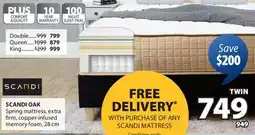 JYSK SCANDI OAK Spring mattress offer