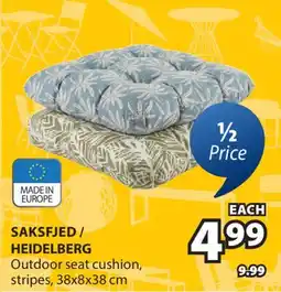 JYSK SAKSFJED / HEIDELBERG Outdoor seat cushion stripes offer