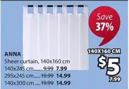 JYSK ANNA Sheer curtain offer