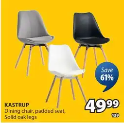 JYSK KASTRUP Dining chair, padded seat, Solid oak legs offer