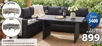 JYSK AGERMOSE 2-piece patio corner high dining set offer