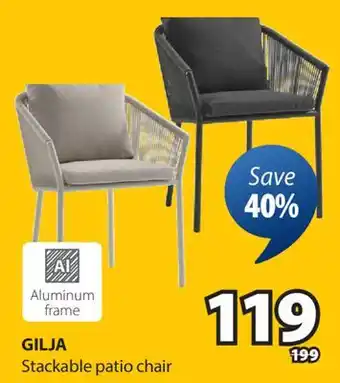 JYSK GILJA Stackable patio chair offer