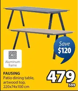 JYSK FAUSING Patio dining table, artwood top offer
