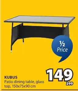 JYSK KUBUS Patio dining table, glass top offer