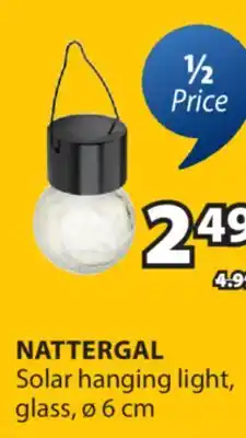 JYSK NATTERGAL Solar hanging light offer