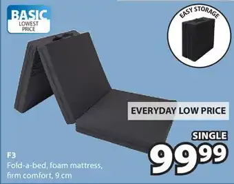 JYSK F3 Fold-a-bed, foam mattress offer