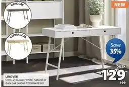 JYSK LINDVED Desk 2-drawer offer