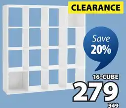 JYSK HALDAGER 16-cube Bookcase/room divider, white offer