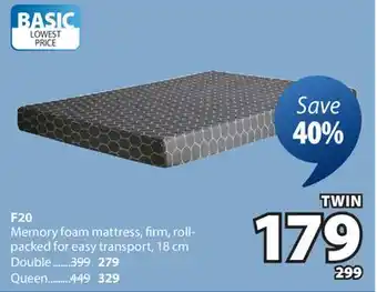 JYSK F20 Memory foam mattress offer