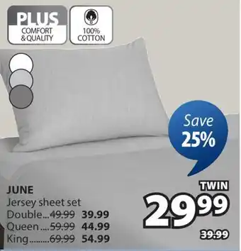 JYSK JUNE Jersey sheet set offer